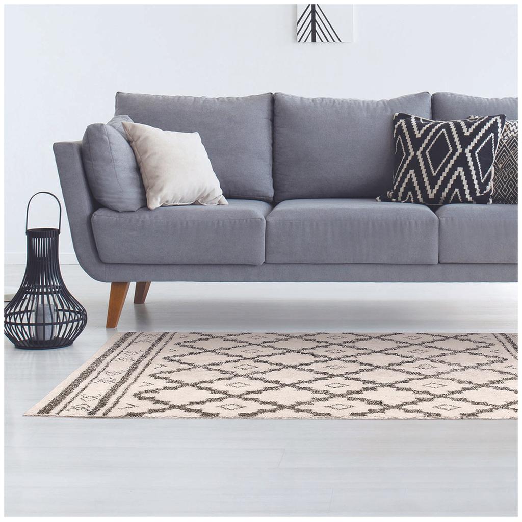 Les Trésors De Lily [R2501] - 'Boho' béžovo sivý bavlnený koberec - 170x120 cm