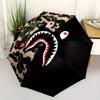 """Camouflage Haifischmaul Vinyl Schallplatte Einzigartiges Kunstdesign" Regenschirm, Tragbarer 3-fach Kompakter Regenschirm für Damen & Herren, S164"""