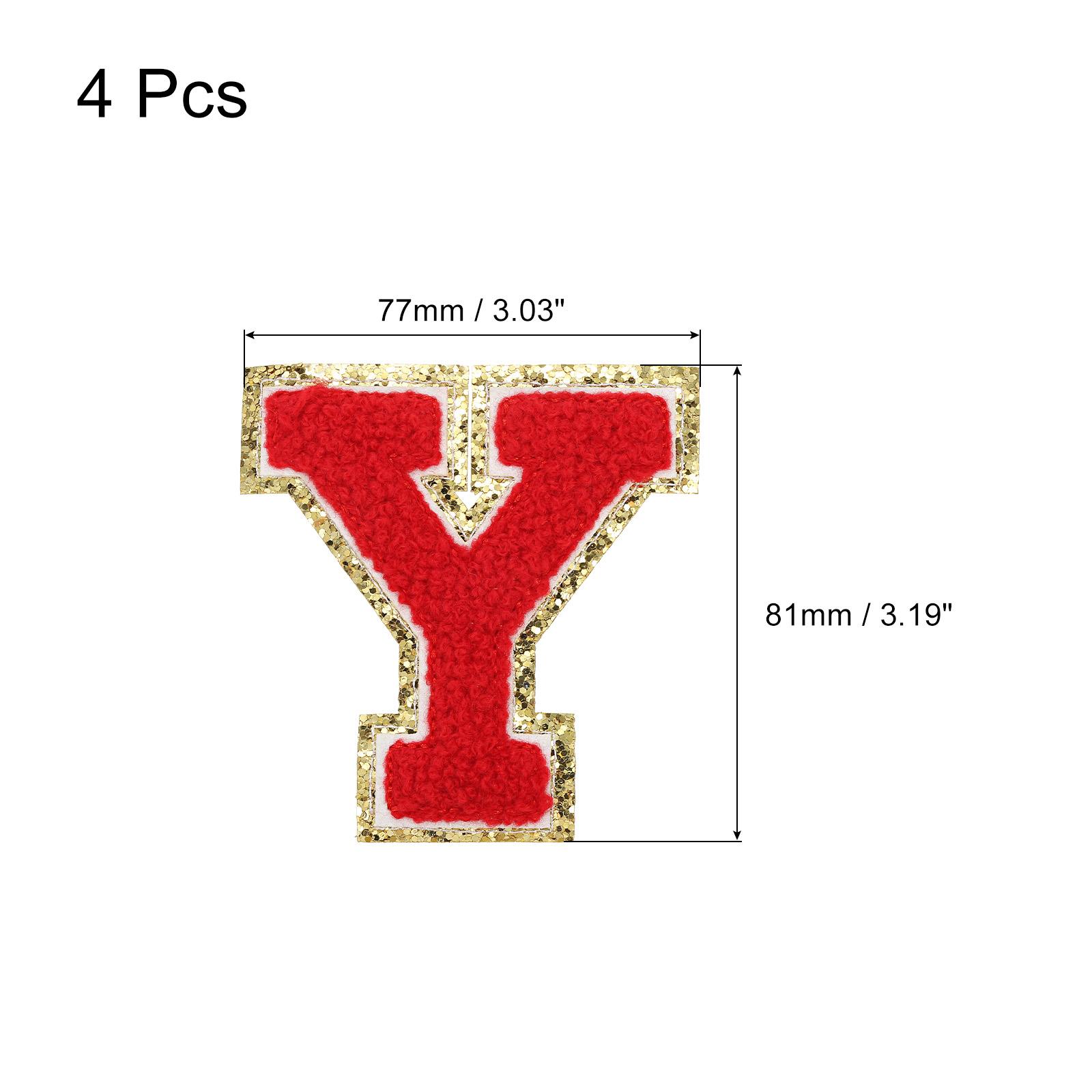 

4pcs Embroidered Letter Patches Chenille Letter Patches Iron on Letter Patches Embroidery Patch Iron for Clothing Shoes Hats Red
