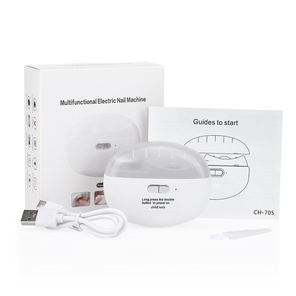 

Электрические кусачки для ногтей с подсветкой, автоматический триммер Anicure для взрослых и детей, ножницы для ногтей, педикюр, полировка, резак для ногтей белый