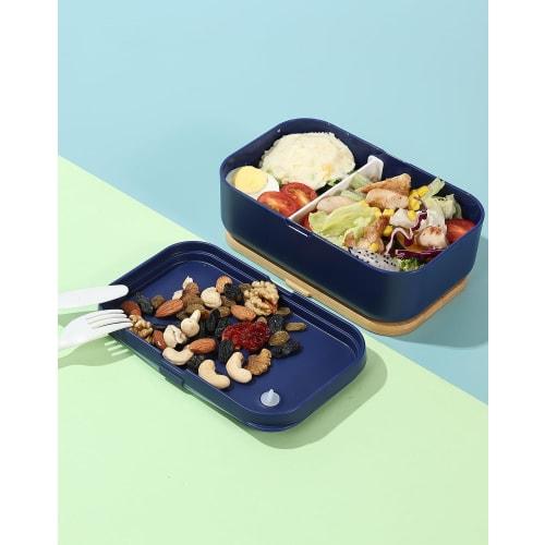 Premium Bento Box, 1000ml Capacity, Blue, with Valve, Adjustable Dividers, Dishwasher and Microwave Safe, Single Tier, 5 Colors, Simple, Stylish, and