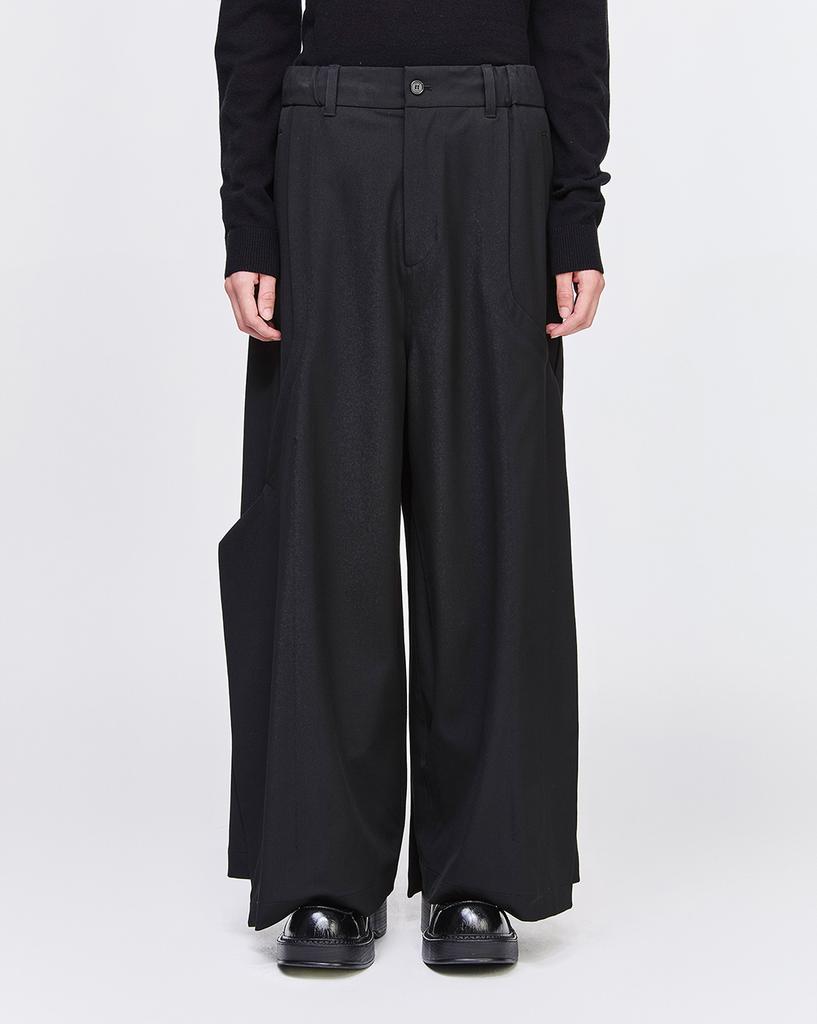 Songjio Collection Bias Cut-Out Wide Pants Black Sh5Pt712Bk