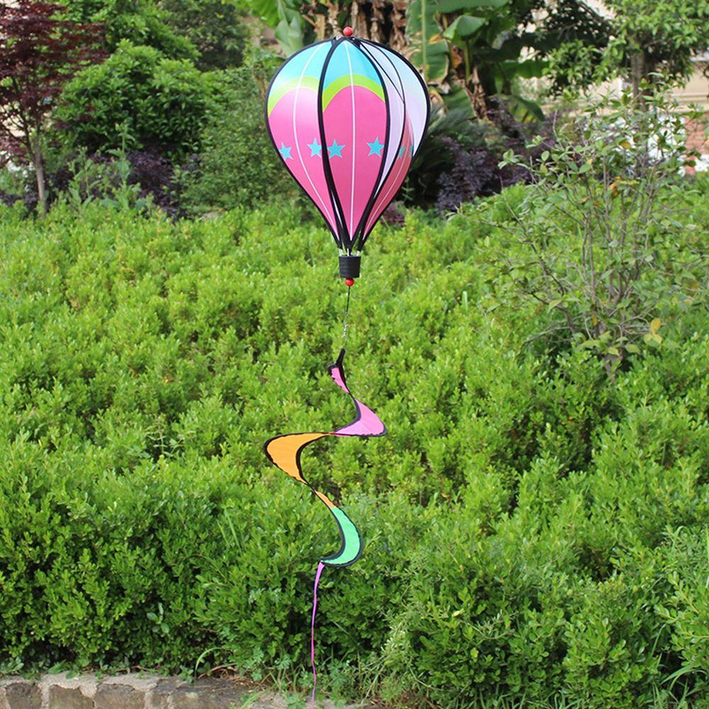Colorful Design Hot Air Balloon Rotating Design Garden Windmill Wind Twister  Outdoor Decoration