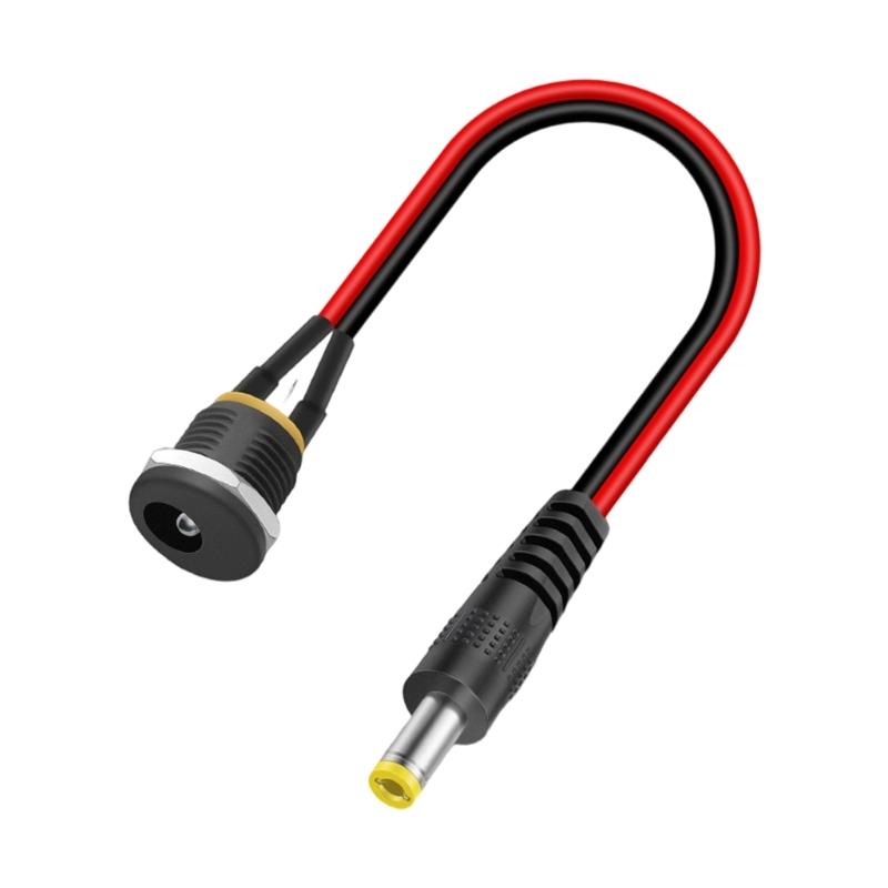Durability DC5525 Power Socket Threaded Female Socket Cable With Heat Shrink Tubing For Secure Electrical Connection