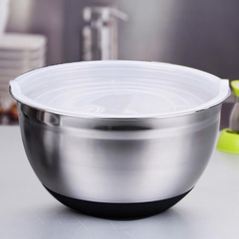 Смесительная миска Wutuo из нержавеющей стали с крышкой и силиконовым основанием