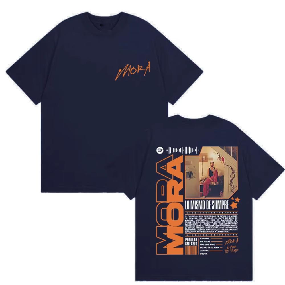 Rapper Mora Lo Mismo De La Otra Vez Tour 2025 Merch T Shirt Men Women Harajuku Vintage Oversized Cozy Cotton T-Shirts Streetwear