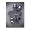 Love Couples Poster 3D Metal Figure Statue Canvas Painting Human Body Sculpture Wall Art Printing Picture for Home Room Decor