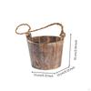 Wooden Planter Bucket Wood Rustic Open Top Plant Pot