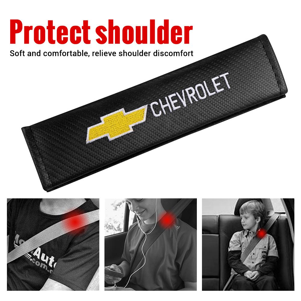 2pcs Car Seat Belt Pad Shoulder Cover Cushion Seat Belt Pad Auto Accessories for Chevrolet Logo Lacetti Aveo Cobalt Cruze Malibu