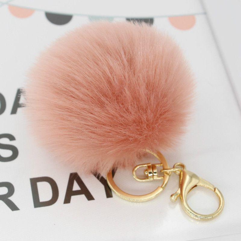 Adorable Cute Soft Rabbit Fur Ball Plush Key Chain For Bags And Car Accessories