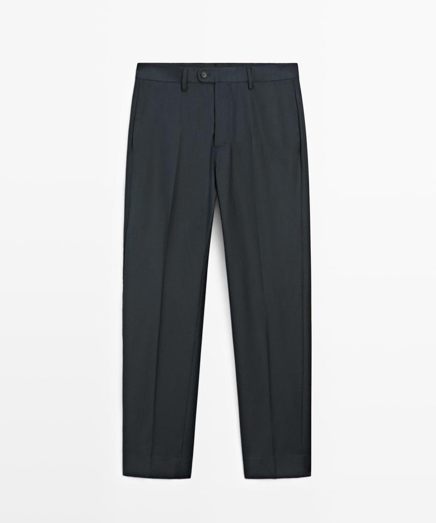Masimodutti Striped Wool Blend Suit Pants