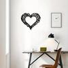 Iron Heart Wall Art Elegant Flat Swirl Design Romantic Decor Home Gift
