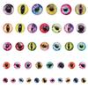 30/60Pcs 6-16mm Animal Glass Eyes Round Eyes Half Round Dragon Eyes 5 Sizes Mini Animal Eyes Cabochons for Art Doll Props Making