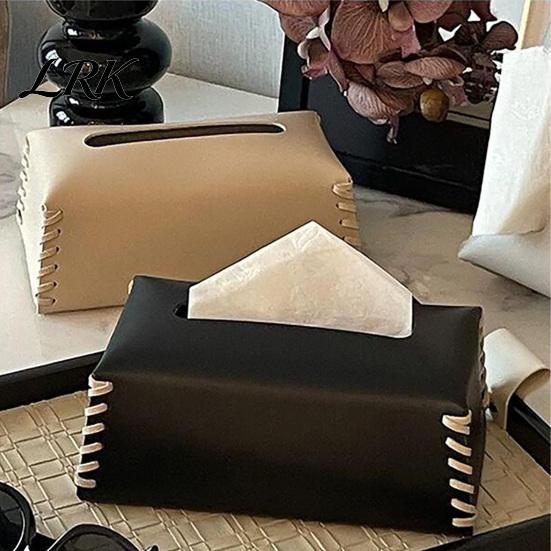 Coffee Table Tissue Holder PU Leather Holder, with Hand-stitched Edges Design, Modern Durable Paper Box Cover Style Smooth Extraction Case for