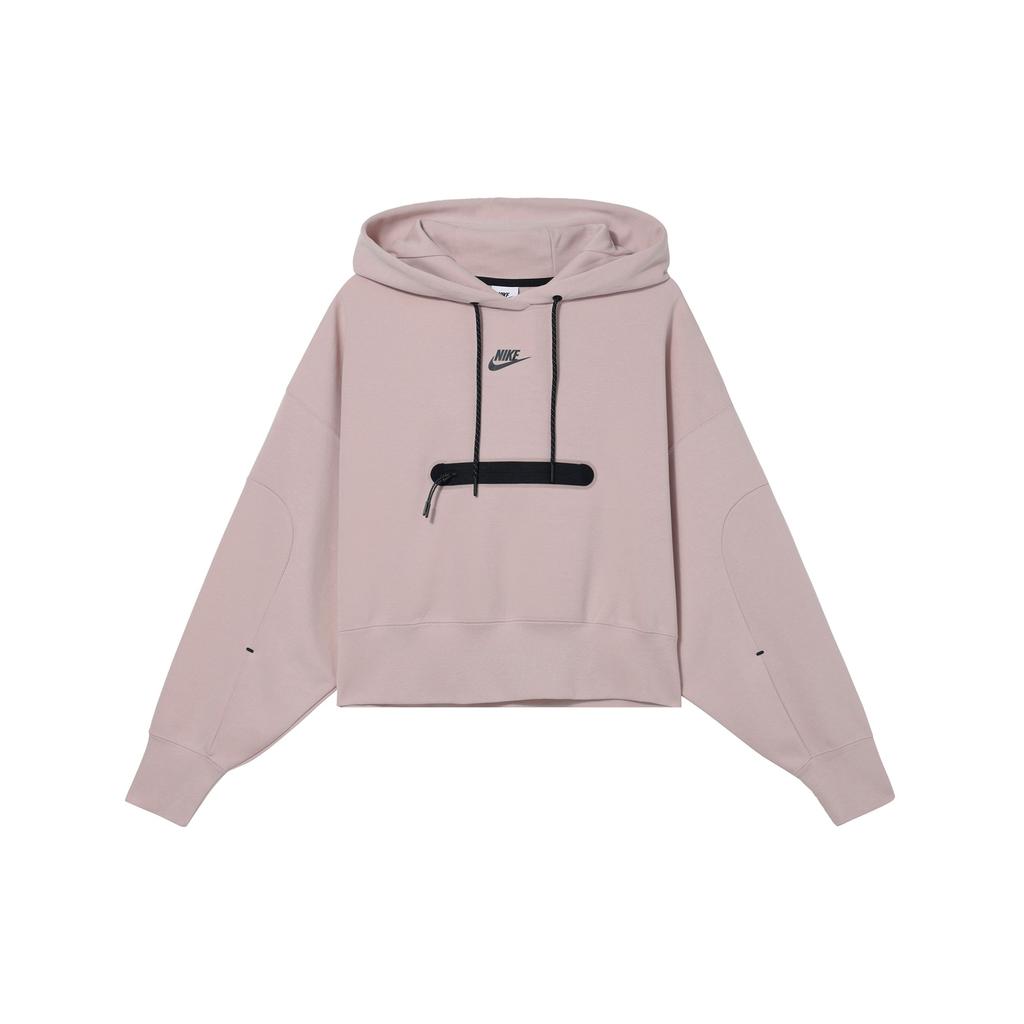 Nike Solid Color Hoodie With Brand Logo Print And Reflective Detail Women Sweatshirt Oxford-Pink DR4974-601
