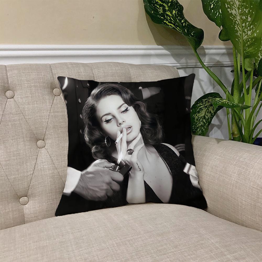 L-Lana Singer D-Del R-Rey cushion cover Square Sofa Cushion Cover Casual Skin-Friendly Comfortable Pillow Cover