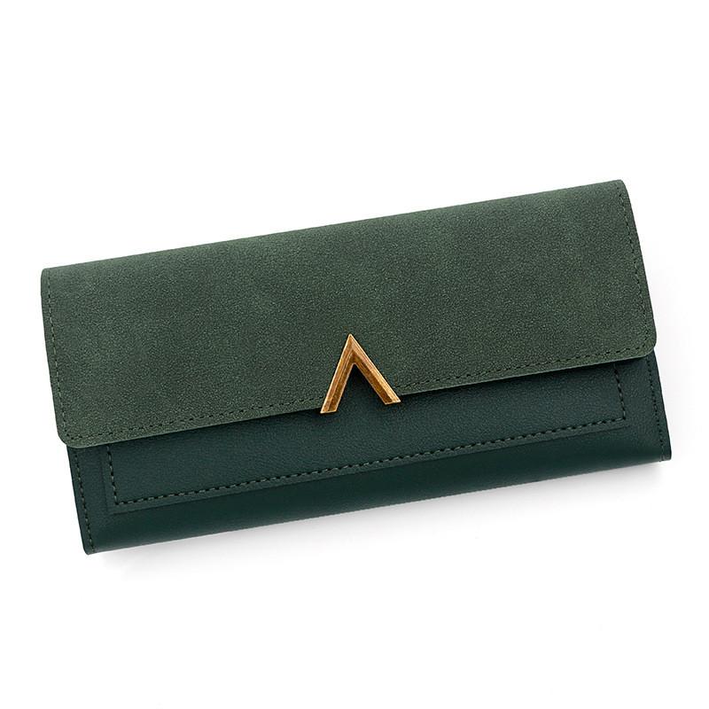 Ladies Pu Wallet Long Style Card Organizer With Snap Button For Daily Carry