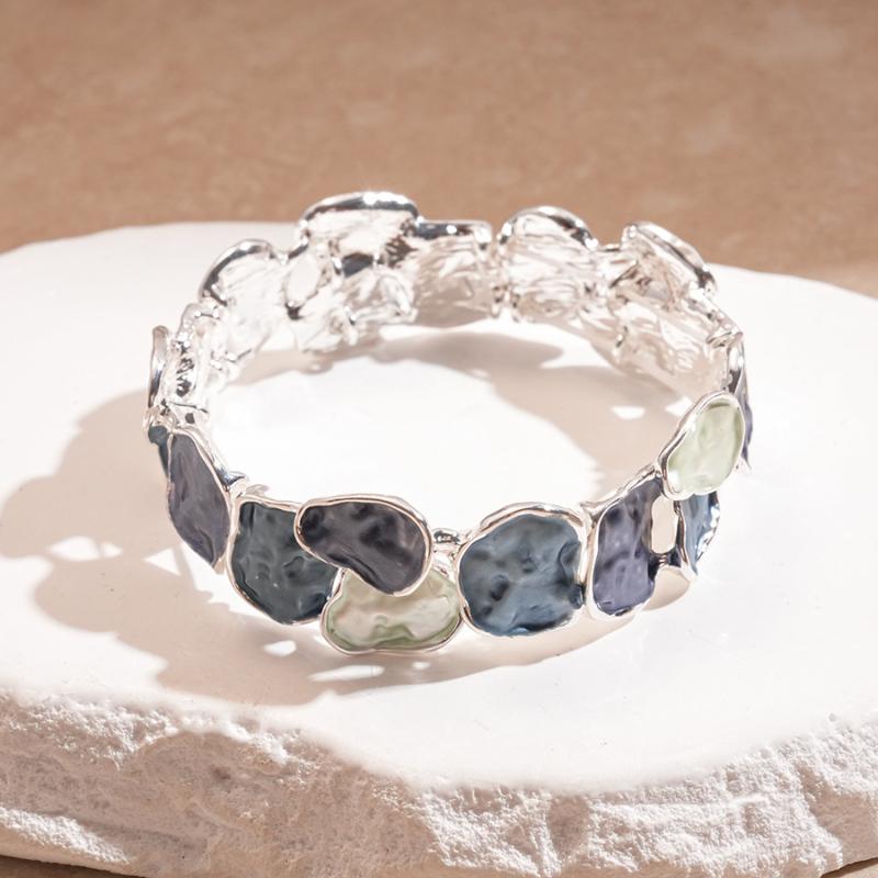 

Браслет с геометрическим узором и капельным маслом, эластичный, ретро-мода, уникальный, с ажурной вставкой, неправильный сшитый, женский, ювелирные аксессуары, подарок A5