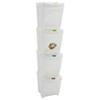 VidaXL Stackable Garbage Bins 4 Pcs White 100 L Polypropylene 152201