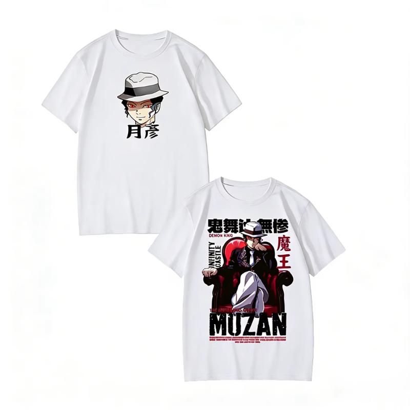 

Demon Slayer Kimetsu No Yaiba Anime T Shirt Men Women Muzan Kibutsuji Graphic Tee Cotton Short Sleeve Tee Streetwear Casual Tops S