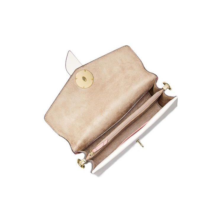 Michael Kors Mk Greenwich Letter Logo Buckle Flap Color Block Shoulder Bag Women Shoulder Bag Rose-Pink 30S2GGRL2L-990