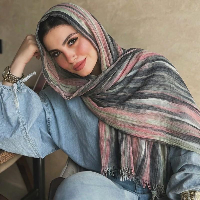 Watercolor Modal Hijab Scarf Floral Printed Muslim Cotton Rayon Hijab Women Scarf Islam Turban Shawl Wrap Ramadan Headscarf