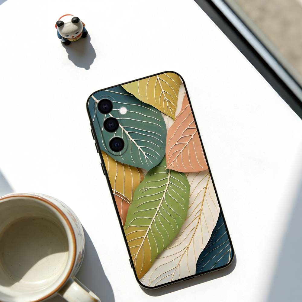 

Colorful leaves Phone Case For Samsung Galaxy A73,A72,A71,A70,A53,A52,A51,Soft Black Cover Samsung a53 5g