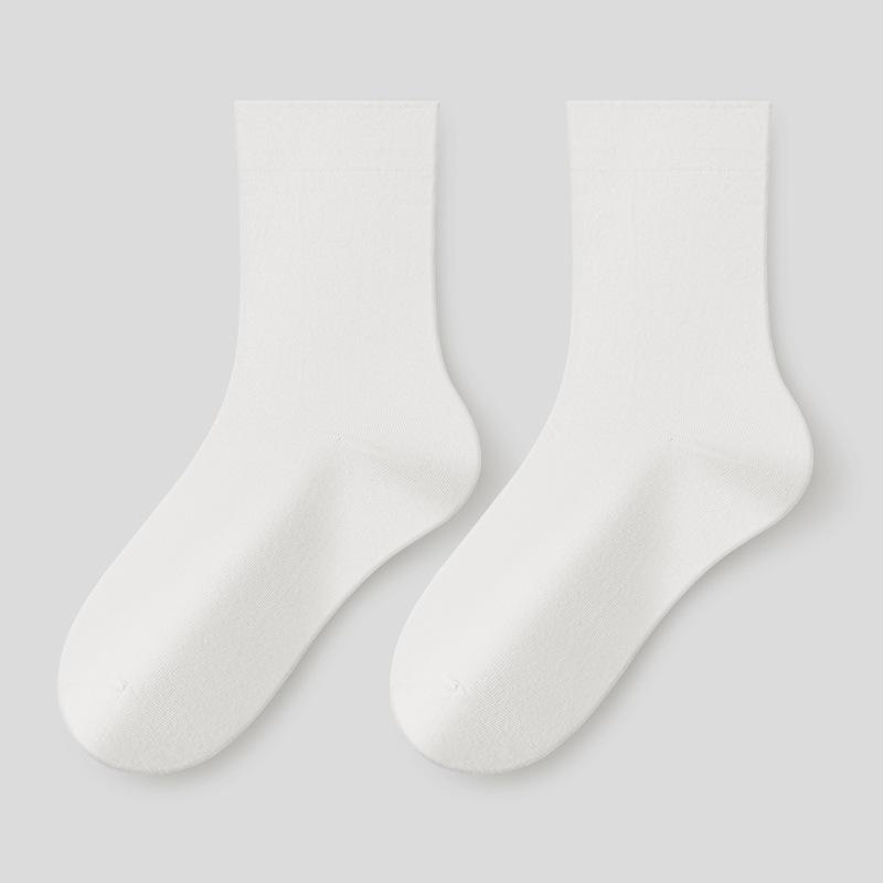 5 Pairs of Female Spring and Autumn Style Pure Cotton Antibacterial Boneless Tube Pile Socks