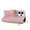 Wallet Case for Reno15 Pro 5G - Leather/PU, Pink, With Lanyard