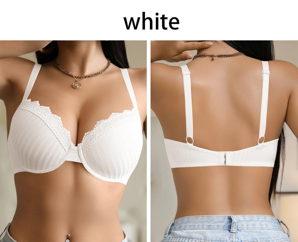 French Lace Adjustment Bra Beautiful Back Sexy Breast Wrap Underwear Small Breasts Gather Plunge Bra