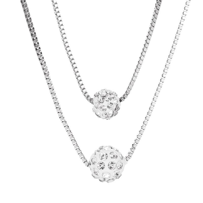 Shambhala Double Necklace Ball Ball Clavicle Chain Simple Short Section Ladies Clavicle Chain Jewelry ADM