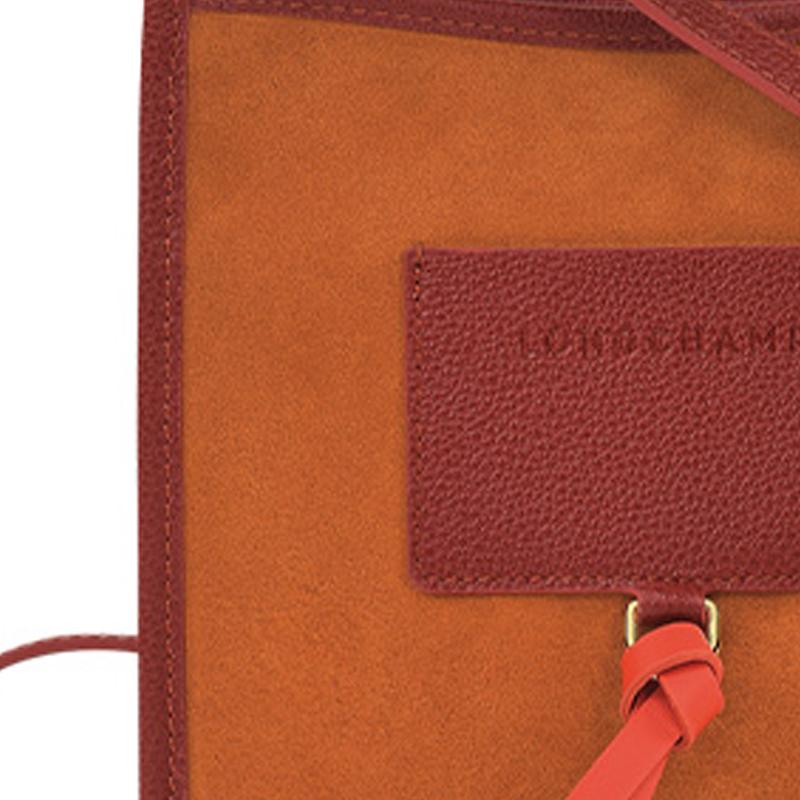 Longchamp Le Foulonné 20 Adjustable Shoulder Strap Zipper Closure Velvet Calfskin Shoulder Crossbody Bag Small Women Shoulder Bags Orange 10138HAT025