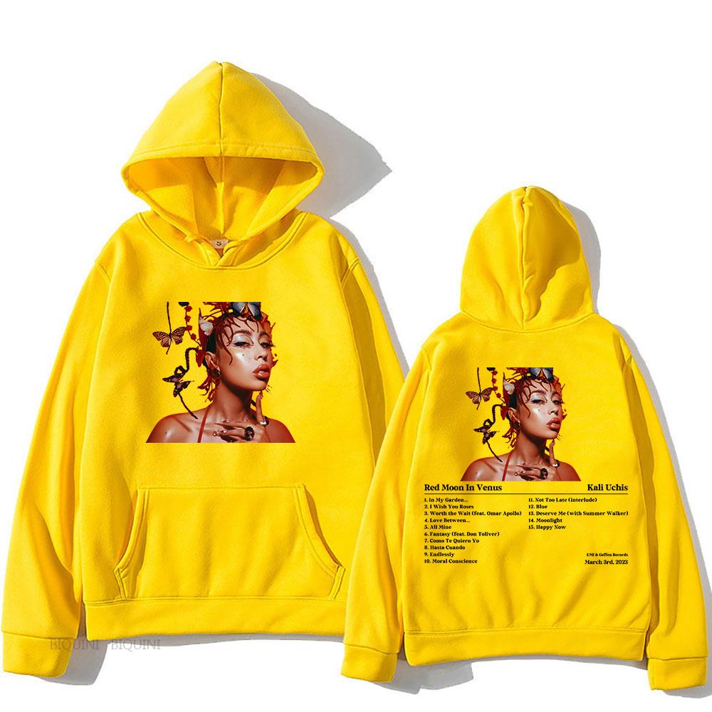 Kali Uchis Moonlight New Song Hooded for Autumn/Winter Casual Vintage Sweatshirt Funko Pop Fleece Clothing Moletom Fashion Hoody