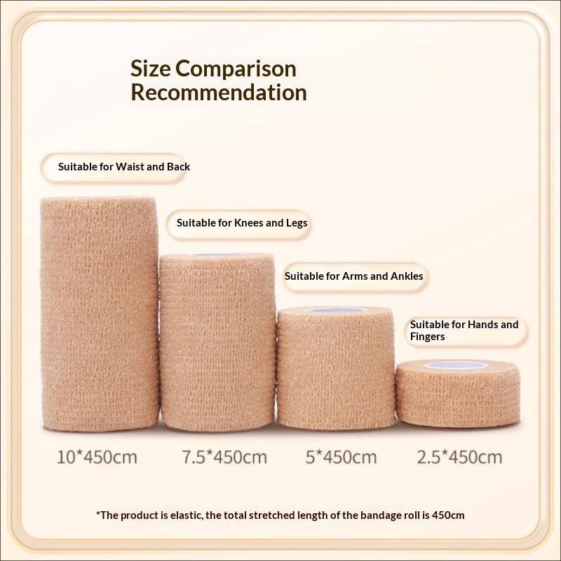 Sports Fixing Finger Wrist Leg 5 Pcs 2.5 5 7.5 10Cm Self Adhesive Elastic Non Woven Disposable Cohesive Bandage Tape
