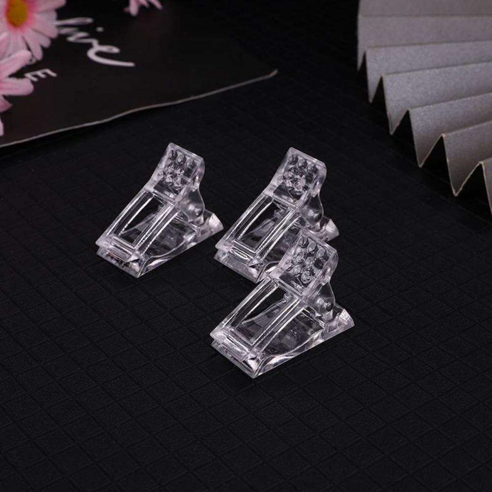 5pcs Nail Tips Clip Quick Building Poly Uv Gel Assistant Tool Diy Manicure Plastic Extension Clamp