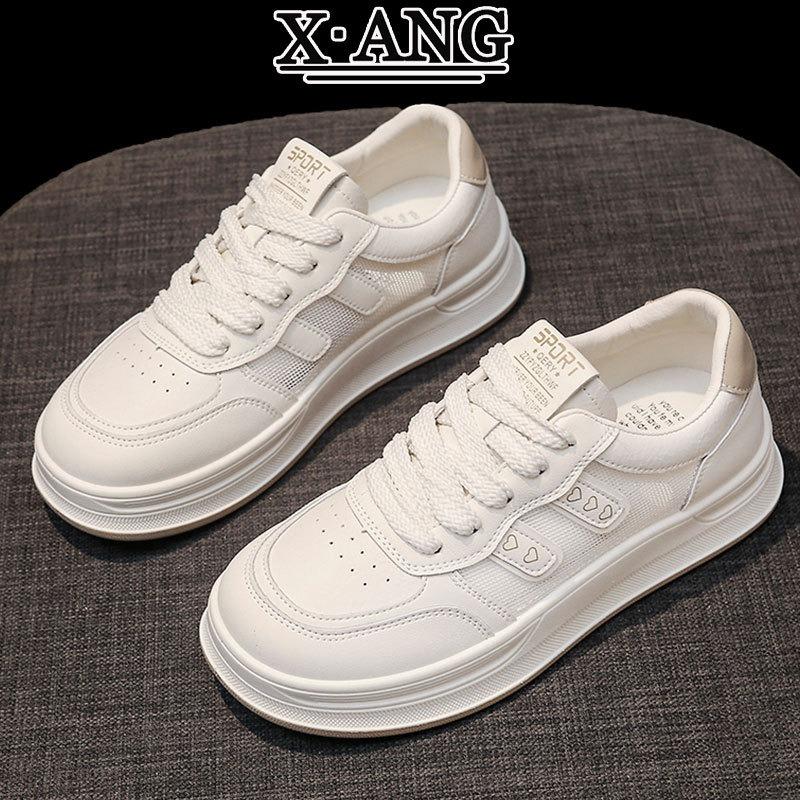 Leather Little White Shoes Children Versatile Soft Sole Not Tired Feet Single Shoes Spring and Summer New Breathable Mesh Casual Board Shoes