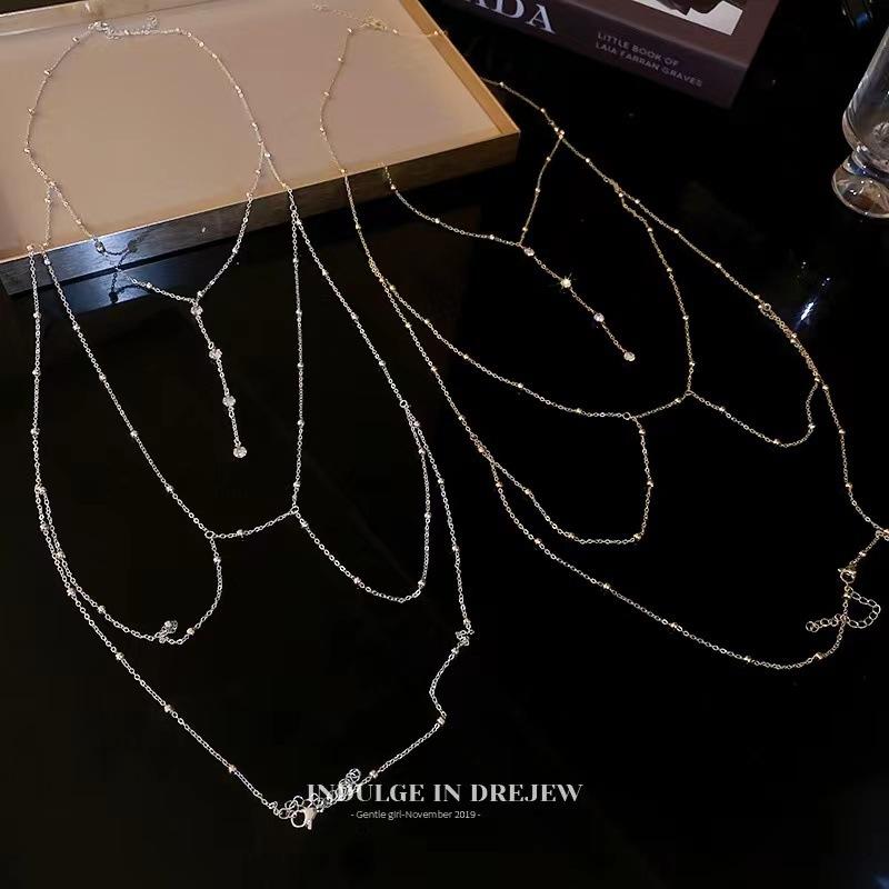 Chest chain, accessories, bra pure desire for sexiness, necklace, clothing, body chain, mesh chest, versatile chain for front underwear