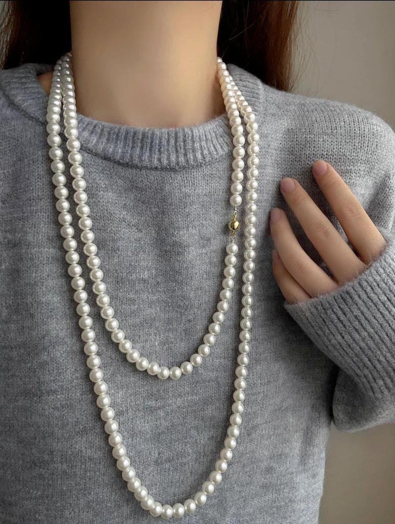 Korean Pearl Necklace: Luxurious Long Sweater Chain for Autumn/Winter