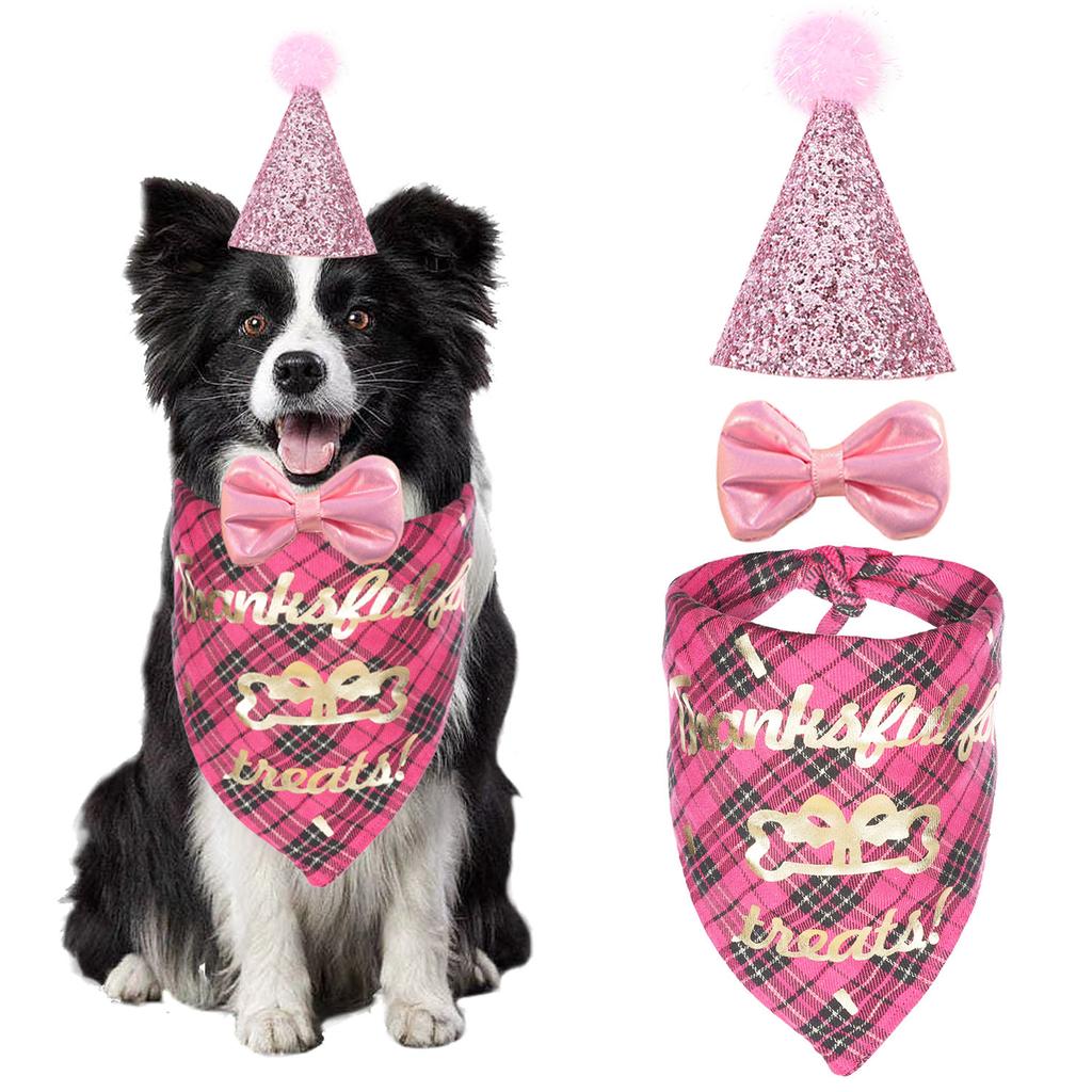 Pet Dog Cat Birthday Party Flag Dog Birthday Hat Triangle Scarf Big Dog Birthday Drool Scarf Bib Dog Cat Party Decoration