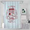 Vintage Sardines Shower Curtain, Retro Seafood Pattern Waterproof Bath Curtain, Kitchen Theme Bathroom Decor for Home