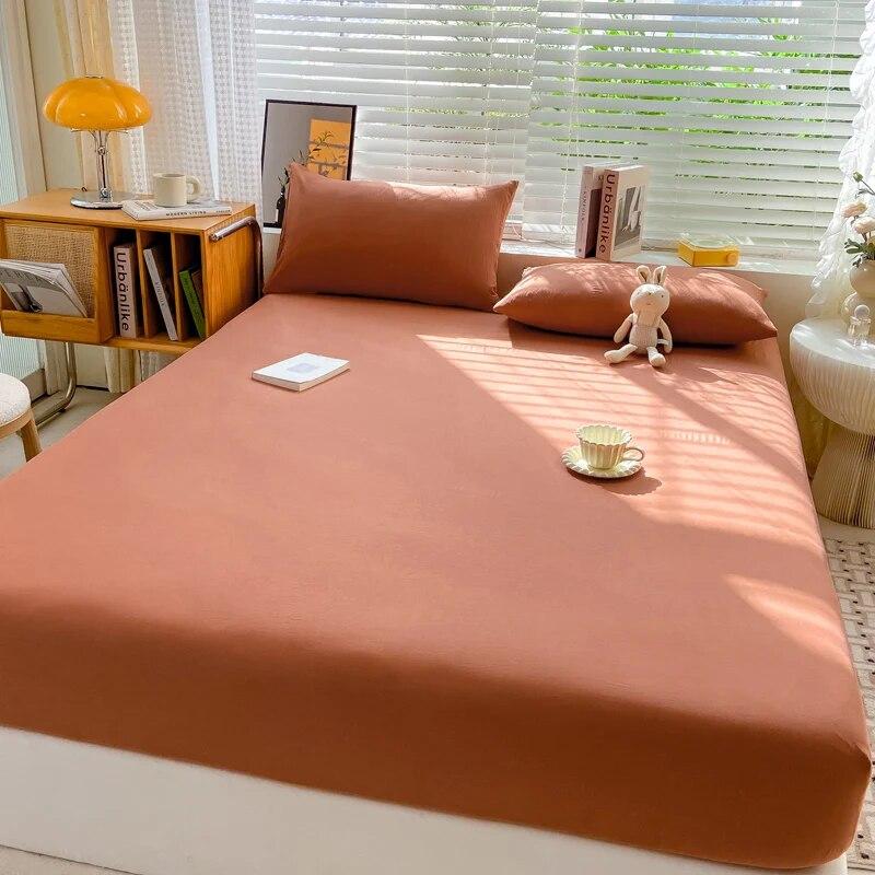 

Мягкая хлопковая простыня с резинками, однотонные нескользящие наматрасники, простыня для двуспальной кровати размера «king-size» 140/160/200 160x200x30cm