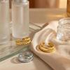 18K Gold Plated Cable Knit Double Layer Open Ring – European & American Fashion