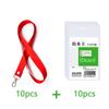 10 Pcs Transparent Badge Holder Neck Strap Set Waterproof  ID Card Bag Lobster Hook Rop Lanyard For Employee Access Control Card