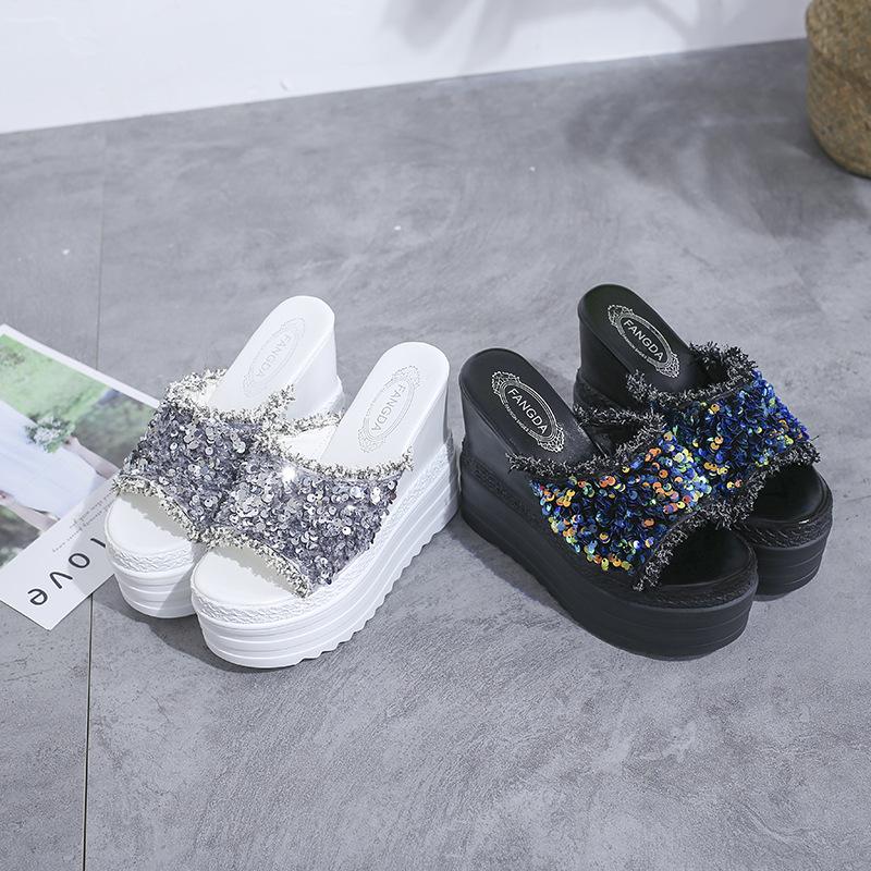 slippers women Rhinestone Platform Sandals Summer Fashion Wild Love With Wedges Outside The Fish Mouth slippers women Rhinestone Platform Sandals Summer Fashion Wild Love With Wedges Outside The Fish Mouth