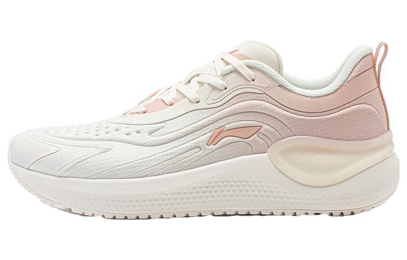 Li Ning EazGo Cushioning Abrasion Resistant Cushioning, Wear Resistant Low top Running Shoes Women s White Pink ARST042-2 39
