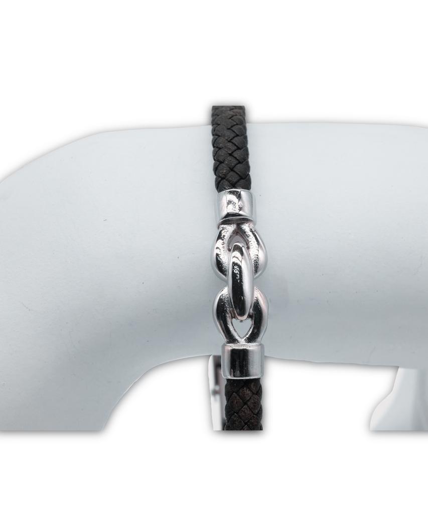 Cream Soda Lab Infinity Chain Leather Strap Bracelet