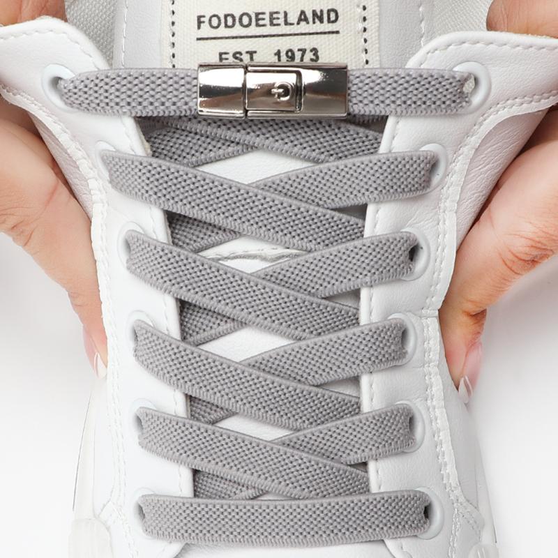 Press Lock Shoelaces for Sneakers Without Ties Elastic Flat Laces Tieless No Tie Shoe Laces for Kids Adult Shoelace for Shoes
