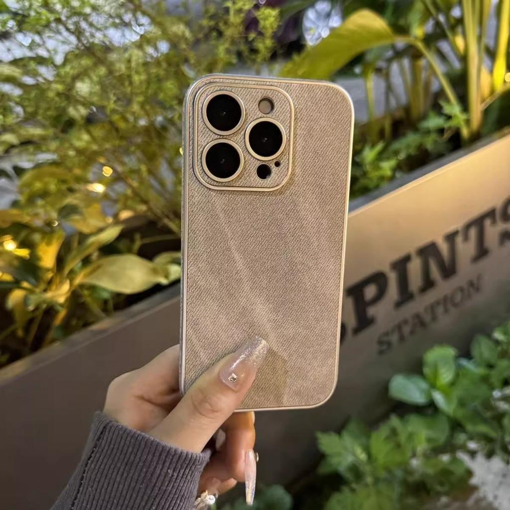 Applicable to Apple iPhone11ProMax mobile phone case denim leather pattern cement ash all-inclusive 11 non-stick fingerprints and anti-drop
