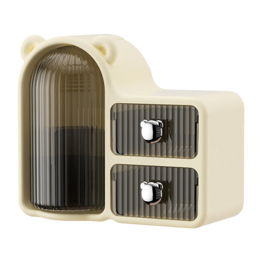 

Настольный ящик для хранения косметики с крышкой. Вращающийся настольный ящик для хранения с 2 ящиками для домашнего туалетного столика.