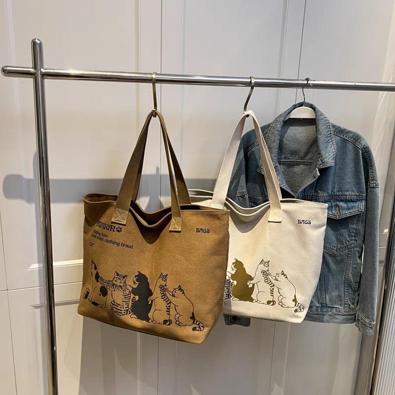 Frühling und Sommer Große Kapazität Canvas Tasche, Modische Damen Einzel Schulter Handtasche, Studentische Frühjahrs-Ausflugs-Reisetasche